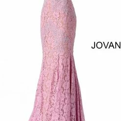 Jovani 37334 Long Sweetheart Embellished Lace Prom Dress Fitted Mermaid Strapless Mermaid Dresses