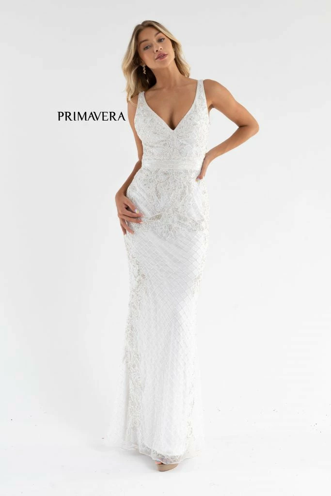 Primavera Couture 3741 Prom Dress Beaded Lace And Diamond Design V Neckline V Back 24 Primavera Couture 3741 Prom Dress Beaded Lace And Diamond Design V Neckline V Back