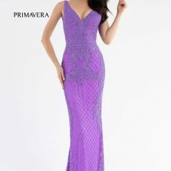 In Stock Primavera Couture 3741 Size 18 Prom Dress Beaded Lace And Diamond Design V Neckline V Back