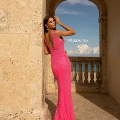 Primavera Couture 3741 Prom Dress Beaded Lace And Diamond Design V Neckline V Back 38 Primavera Couture 3741 Prom Dress Beaded Lace And Diamond Design V Neckline V Back