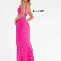 Primavera Couture 3741 Prom Dress Beaded Lace And Diamond Design V Neckline V Back 39 Primavera Couture 3741 Prom Dress Beaded Lace And Diamond Design V Neckline V Back