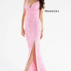 Primavera Couture 3745 Fully Beaded Prom Dress V Neckline V Back Evening Gown 15 Primavera Couture 3745 Fully Beaded Prom Dress V Neckline V Back Evening Gown