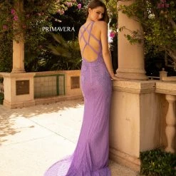 Sequin Dresses Primavera Couture 3747 Strappy Back Prom Dress Beaded V Neckline Evening Gown Slit 26 Sequin Dresses Primavera Couture 3747 Strappy Back Prom Dress Beaded V Neckline Evening Gown Slit