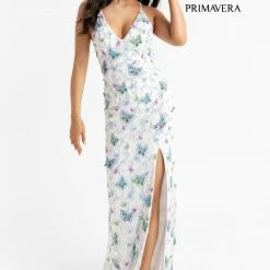Primavera Couture 3748 Beaded Butterfly Prom Dress V Neckline Evening Gown Slit Backless Dresses 31 Primavera Couture 3748 Beaded Butterfly Prom Dress V Neckline Evening Gown Slit Backless Dresses