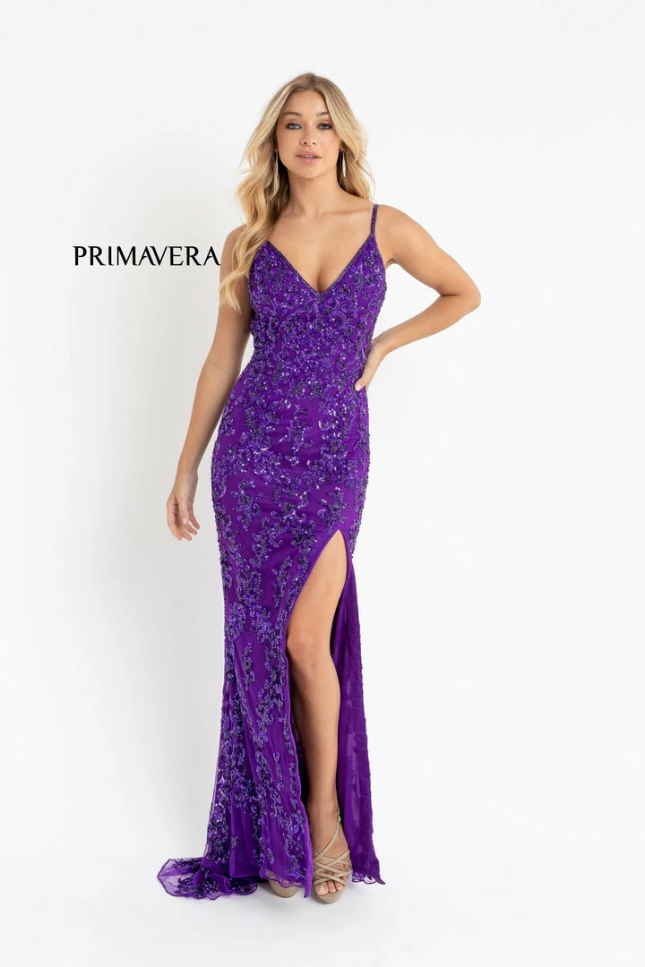 In Stock Primavera Couture 3754 Size 4 Fuchsia Prom Dress Sequins V Neckline Evening Gown Backless Slit Train 9 In Stock Primavera Couture 3754 Size 4 Fuchsia Prom Dress Sequins V Neckline Evening Gown Backless Slit Train