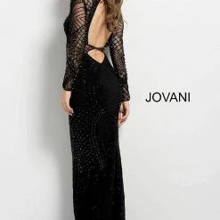 Jovani 37545 Long Sleeve Fully Beaded Prom Dress