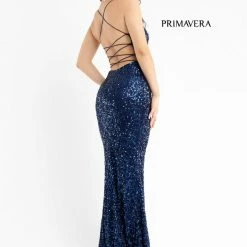 Primavera Couture 3758 Scoop Neckline Prom Dress Sequined Detailed Slit Lace Up Tie Back 19 Primavera Couture 3758 Scoop Neckline Prom Dress Sequined Detailed Slit Lace Up Tie Back