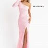 Backless Dresses Primavera Couture 3759 One Long Sleeve Prom Dress Sequined Evening Gown Slit 2 Backless Dresses Primavera Couture 3759 One Long Sleeve Prom Dress Sequined Evening Gown Slit