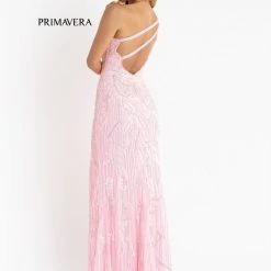 Backless Dresses Primavera Couture 3759 One Long Sleeve Prom Dress Sequined Evening Gown Slit 22 Backless Dresses Primavera Couture 3759 One Long Sleeve Prom Dress Sequined Evening Gown Slit
