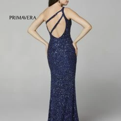 In Stock Primavera Couture 3761 Size 2, 4 One Shoulder Prom Dress Sequin Double Strap Back Slit Train Bright Blue Backless Dresses 78 In Stock Primavera Couture 3761 Size 2, 4 One Shoulder Prom Dress Sequin Double Strap Back Slit Train Bright Blue Backless Dresses