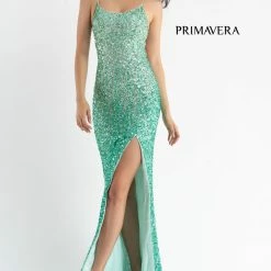 Backless Dresses Primavera Couture 3769 Scoop Neckline Sequined Prom Dress Lace Up Tie Corset Slit 40 Backless Dresses Primavera Couture 3769 Scoop Neckline Sequined Prom Dress Lace Up Tie Corset Slit