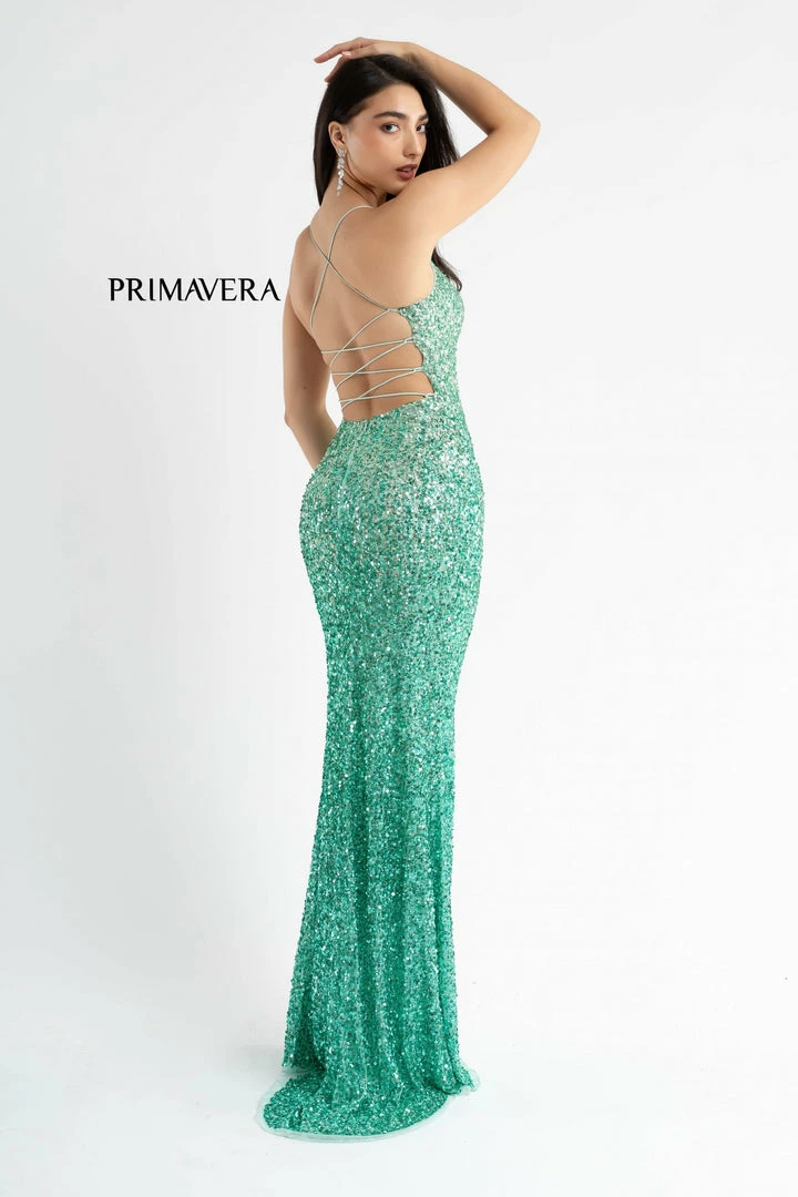 Backless Dresses Primavera Couture 3769 Scoop Neckline Sequined Prom Dress Lace Up Tie Corset Slit 17 Backless Dresses Primavera Couture 3769 Scoop Neckline Sequined Prom Dress Lace Up Tie Corset Slit