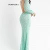 Primavera Couture 3771 One Long Cuffed Sleeve Prom Dress Backless Beaded Sequins Backless Dresses 1 Primavera Couture 3771 One Long Cuffed Sleeve Prom Dress Backless Beaded Sequins Backless Dresses