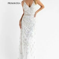Primavera Couture 3772 3D Floral Maxi Prom Dress Sequins V Neckline Open Back 23 Primavera Couture 3772 3D Floral Maxi Prom Dress Sequins V Neckline Open Back