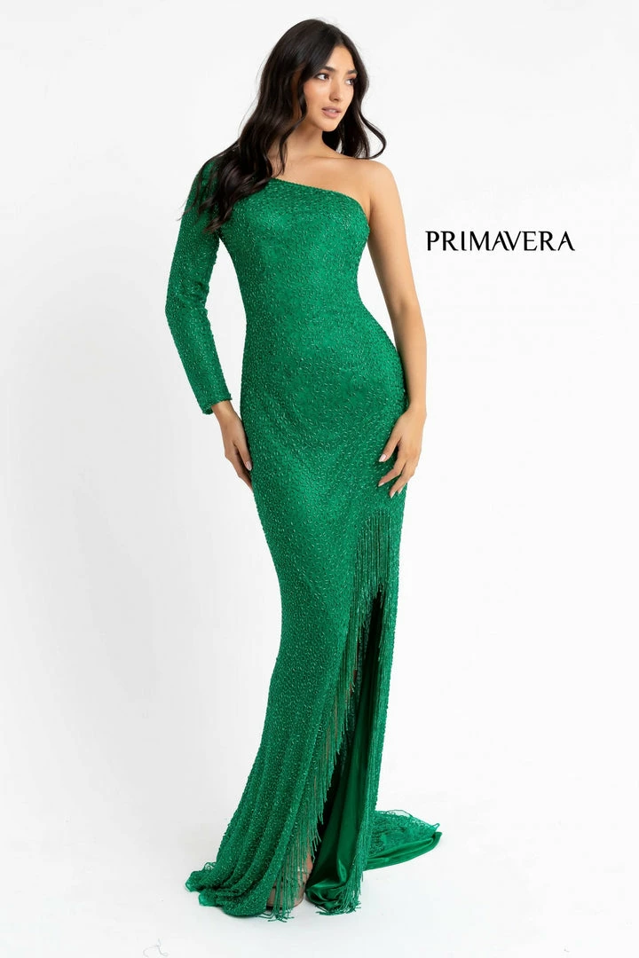 In Stock Fringe & Tassels Primavera Couture 3773 Size 2 Beaded One Long Sleeve Prom Dress Evening Gown Fringe Open Slit 11 In Stock Fringe & Tassels Primavera Couture 3773 Size 2 Beaded One Long Sleeve Prom Dress Evening Gown Fringe Open Slit