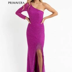 In Stock Fringe & Tassels Primavera Couture 3773 Size 2 Beaded One Long Sleeve Prom Dress Evening Gown Fringe Open Slit 25 In Stock Fringe & Tassels Primavera Couture 3773 Size 2 Beaded One Long Sleeve Prom Dress Evening Gown Fringe Open Slit