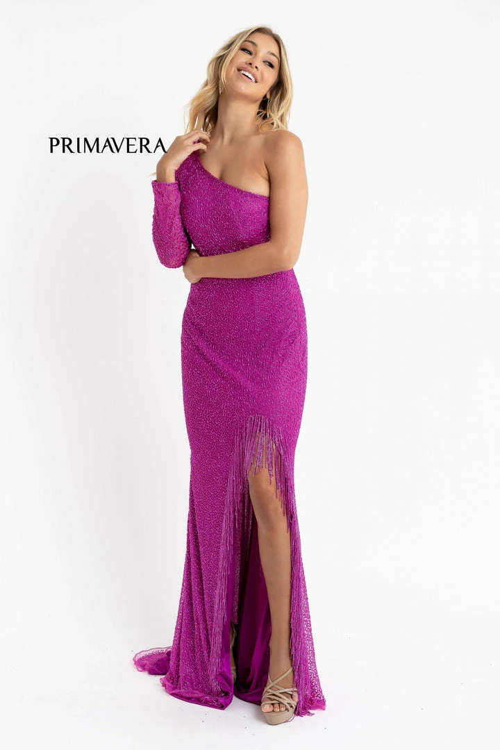 In Stock Fringe & Tassels Primavera Couture 3773 Size 2 Beaded One Long Sleeve Prom Dress Evening Gown Fringe Open Slit 13 In Stock Fringe & Tassels Primavera Couture 3773 Size 2 Beaded One Long Sleeve Prom Dress Evening Gown Fringe Open Slit