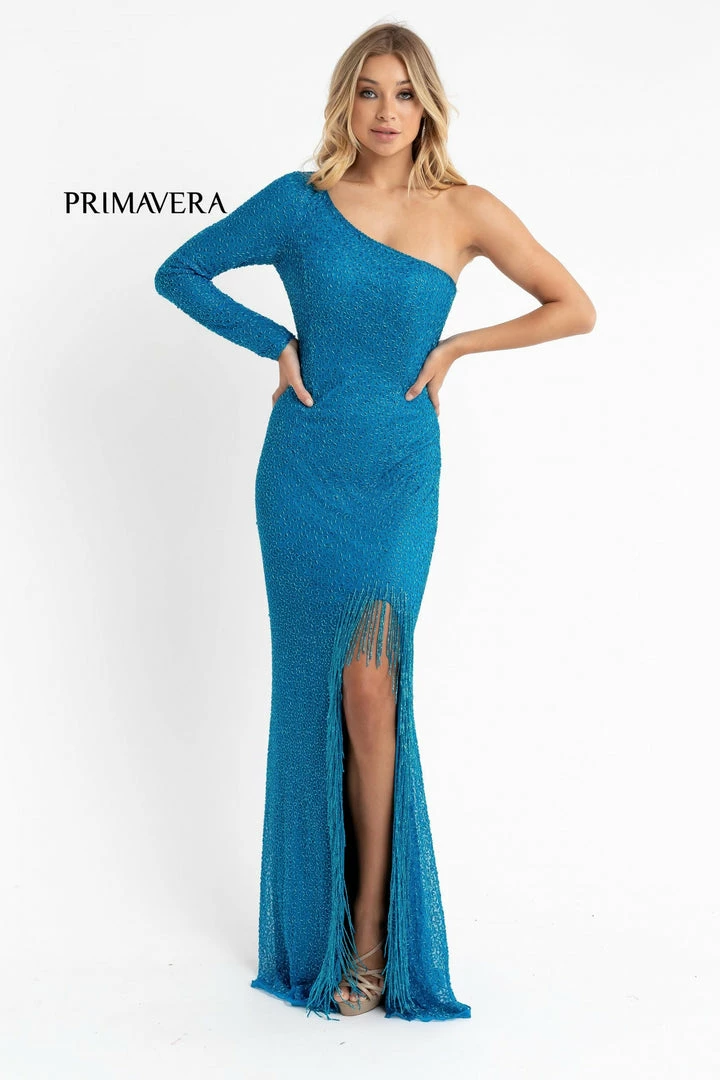In Stock Fringe & Tassels Primavera Couture 3773 Size 2 Beaded One Long Sleeve Prom Dress Evening Gown Fringe Open Slit 15 In Stock Fringe & Tassels Primavera Couture 3773 Size 2 Beaded One Long Sleeve Prom Dress Evening Gown Fringe Open Slit