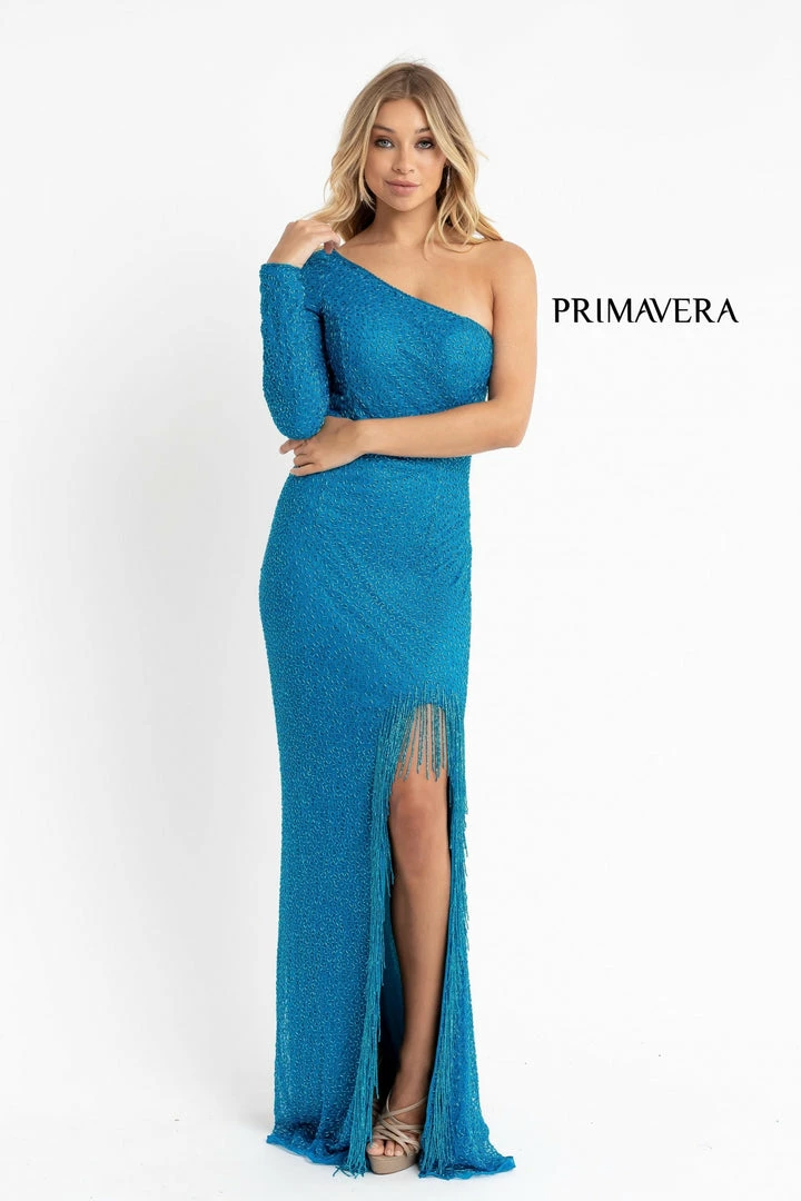 In Stock Fringe & Tassels Primavera Couture 3773 Size 2 Beaded One Long Sleeve Prom Dress Evening Gown Fringe Open Slit 6 In Stock Fringe & Tassels Primavera Couture 3773 Size 2 Beaded One Long Sleeve Prom Dress Evening Gown Fringe Open Slit