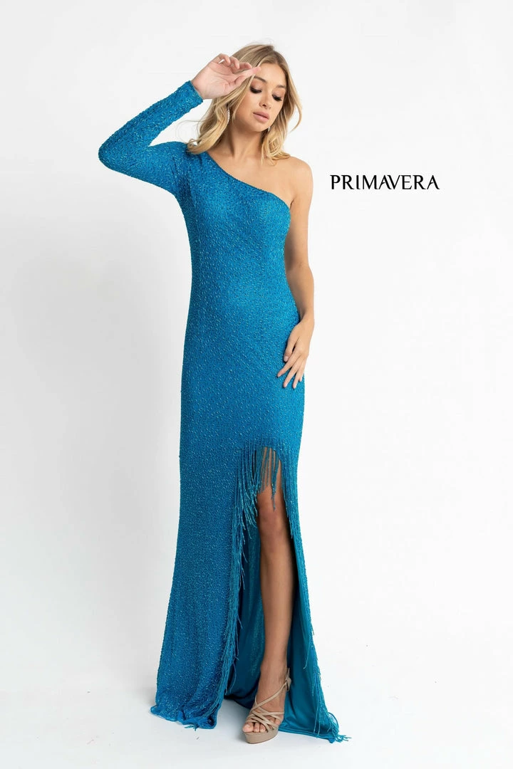 In Stock Fringe & Tassels Primavera Couture 3773 Size 2 Beaded One Long Sleeve Prom Dress Evening Gown Fringe Open Slit 14 In Stock Fringe & Tassels Primavera Couture 3773 Size 2 Beaded One Long Sleeve Prom Dress Evening Gown Fringe Open Slit