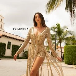 In Stock Primavera Couture 3777 Size 4 Nude Sequined And Beaded Romper Long Sleeves Sheer Beaded Overskirt Jumpsuits & Rompers 29 In Stock Primavera Couture 3777 Size 4 Nude Sequined And Beaded Romper Long Sleeves Sheer Beaded Overskirt Jumpsuits & Rompers