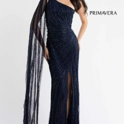 Primavera Couture 3783 One Shoulder Prom Dress Evening Gown Sequined Cape Slit Sequin Dresses 25 Primavera Couture 3783 One Shoulder Prom Dress Evening Gown Sequined Cape Slit Sequin Dresses