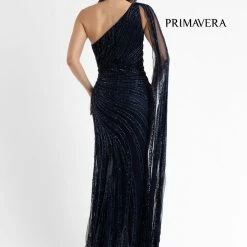 Primavera Couture 3783 One Shoulder Prom Dress Evening Gown Sequined Cape Slit Sequin Dresses 38 Primavera Couture 3783 One Shoulder Prom Dress Evening Gown Sequined Cape Slit Sequin Dresses