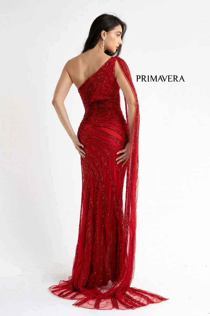 Primavera Couture 3783 One Shoulder Prom Dress Evening Gown Sequined Cape Slit Sequin Dresses 8 Primavera Couture 3783 One Shoulder Prom Dress Evening Gown Sequined Cape Slit Sequin Dresses