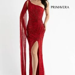 Primavera Couture 3783 One Shoulder Prom Dress Evening Gown Sequined Cape Slit Sequin Dresses 33 Primavera Couture 3783 One Shoulder Prom Dress Evening Gown Sequined Cape Slit Sequin Dresses
