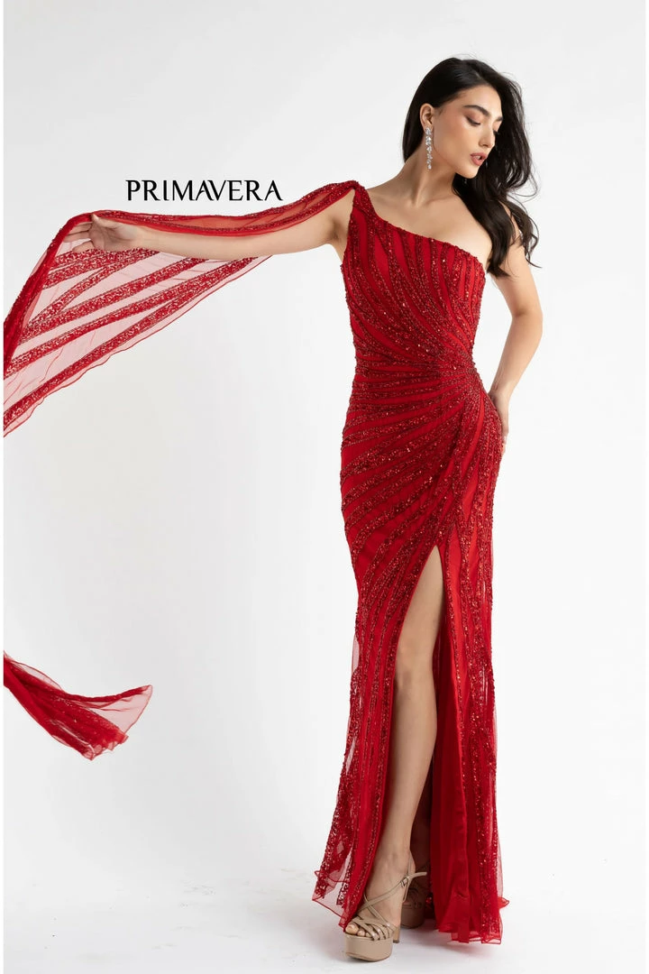 Primavera Couture 3783 One Shoulder Prom Dress Evening Gown Sequined Cape Slit Sequin Dresses 14 Primavera Couture 3783 One Shoulder Prom Dress Evening Gown Sequined Cape Slit Sequin Dresses