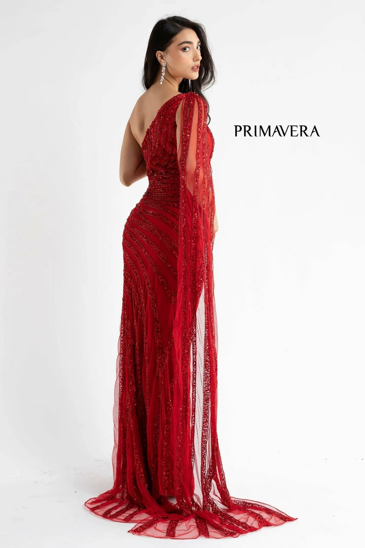 Primavera Couture 3783 One Shoulder Prom Dress Evening Gown Sequined Cape Slit Sequin Dresses 10 Primavera Couture 3783 One Shoulder Prom Dress Evening Gown Sequined Cape Slit Sequin Dresses