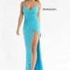 Primavera Couture 3791 Prom Dress V Neckline Sequins Lace Up Tie Back Side Slit
