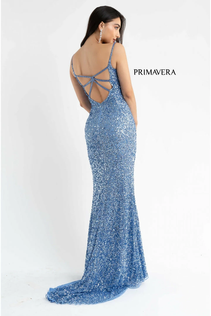 In Stock Primavera Couture 3792 Size 2 Sequin Prom Dress V Neckline Strappy Open Back Side Slit Train Backless Dresses 33 In Stock Primavera Couture 3792 Size 2 Sequin Prom Dress V Neckline Strappy Open Back Side Slit Train Backless Dresses