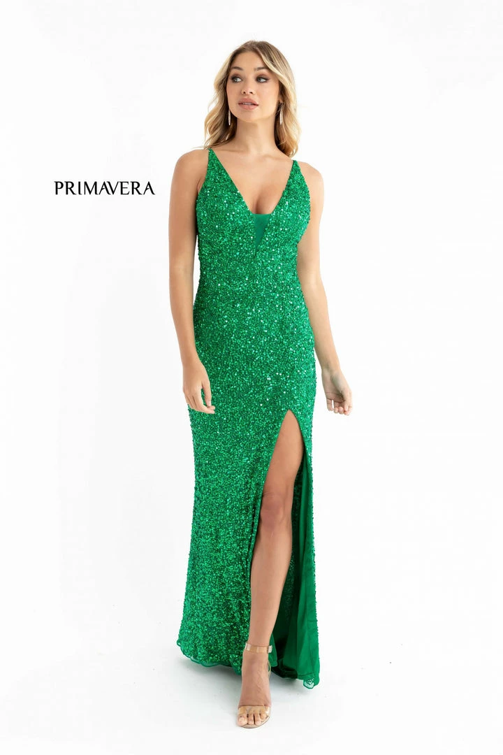 In Stock Primavera Couture 3792 Size 2 Sequin Prom Dress V Neckline Strappy Open Back Side Slit Train Backless Dresses 5 In Stock Primavera Couture 3792 Size 2 Sequin Prom Dress V Neckline Strappy Open Back Side Slit Train Backless Dresses