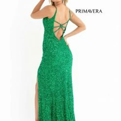 In Stock Primavera Couture 3792 Size 2 Sequin Prom Dress V Neckline Strappy Open Back Side Slit Train Backless Dresses 46 In Stock Primavera Couture 3792 Size 2 Sequin Prom Dress V Neckline Strappy Open Back Side Slit Train Backless Dresses