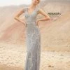 Primavera Couture 3794 Sequined Evening Gown Cap Sleeves Prom Dress Mid Back