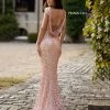 Primavera Couture 3796 Sequined Formal Dress High Neckline Cowl Back Evening Gown