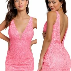 Primavera Couture 3806 Short 2022 Homecoming Dress Fitted Sequin Cocktail Dress Backless Dresses
