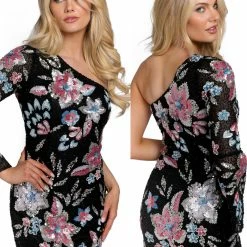 Primavera Couture 3810 Short 2022 Homecoming Dress Fitted Sequin Cocktail Dress