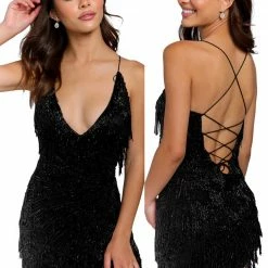 Primavera Couture 3812 Short 2022 Homecoming Dress Fitted Sequin Cocktail Dress Sequin Dresses