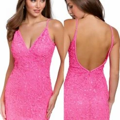 Backless Dresses Primavera Couture 3813 Short 2022 Homecoming Dress Fitted Sequin Cocktail Dress