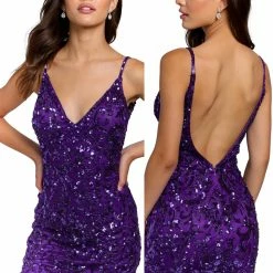 Backless Dresses Primavera Couture 3813 Short 2022 Homecoming Dress Fitted Sequin Cocktail Dress