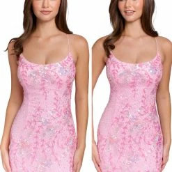 Primavera Couture 3816 Short 2022 Homecoming Dress Fitted Sequin Cocktail Dress