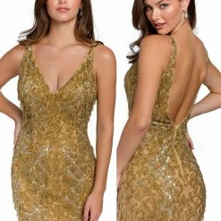 Backless Dresses Primavera Couture 3818 Short 2022 Homecoming Dress Fitted Sequin Cocktail Dress