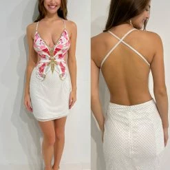 Backless Dresses Primavera Couture 3821 Short 2022 Homecoming Dress Fitted Sequin Cocktail Dress