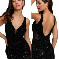 Backless Dresses Primavera Couture 3822 Short 2022 Homecoming Dress Fitted Sequin Cocktail Dress