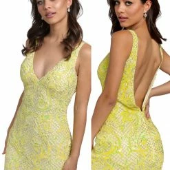 Primavera Couture 3825 Short 2022 Homecoming Dress Fitted Sequin Cocktail Dress