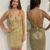 Backless Dresses Primavera Couture 3828 Short 2022 Homecoming Dress Fitted Sequin Cocktail Dress