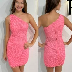 Sequin Dresses Primavera Couture 3830 Short 2022 Homecoming Dress Fitted Sequin Cocktail Dress