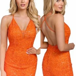 Primavera Couture 3832 Short 2022 Homecoming Dress Fitted Sequin Cocktail Dress